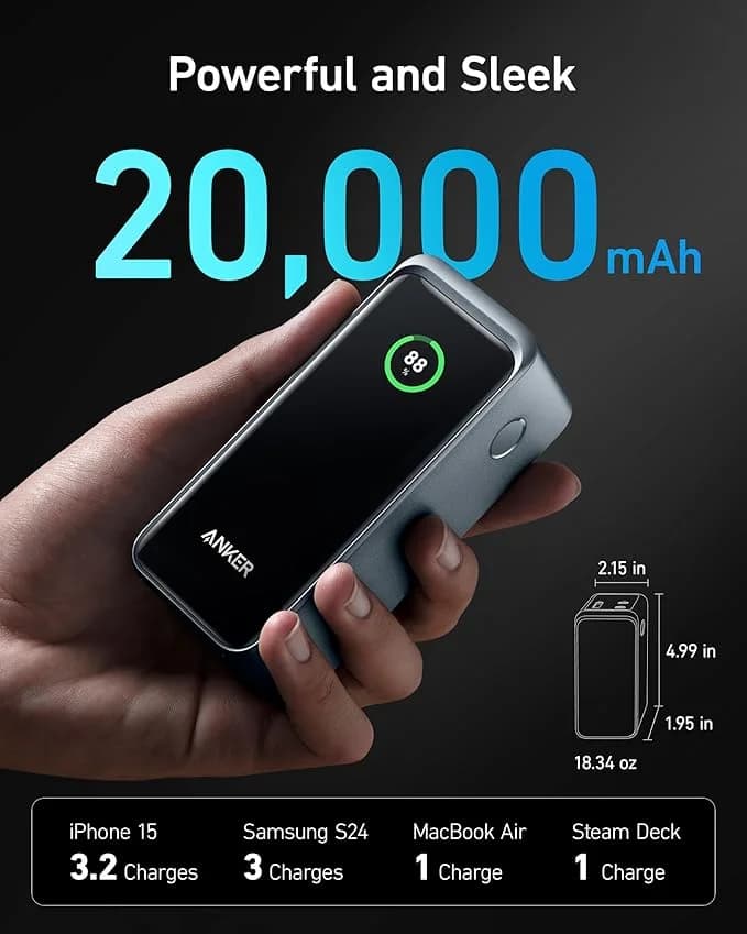 Anker Prime 20,000mAh Power Bank (200W)