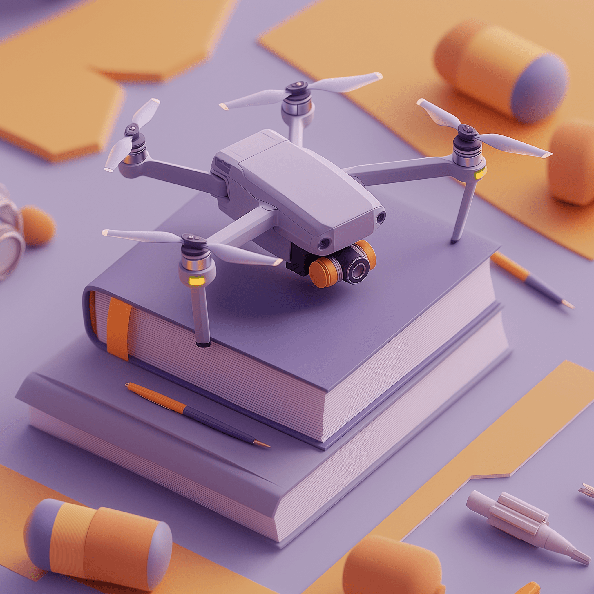 Drone with books - drone education