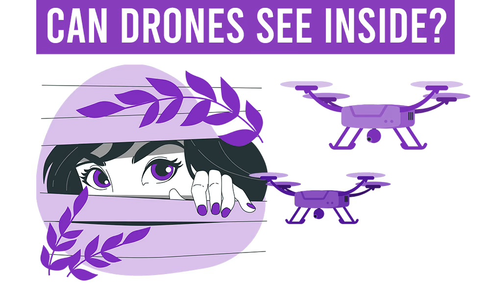 Window blinds and their effect on what a drone camera can see inside a house