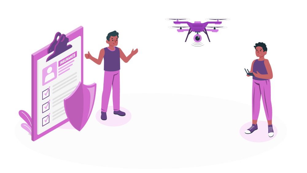 Commercial drone operator reviewing hull insurance policy options for drone fleet