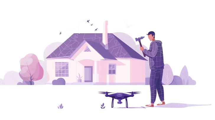 Drone flying over private property