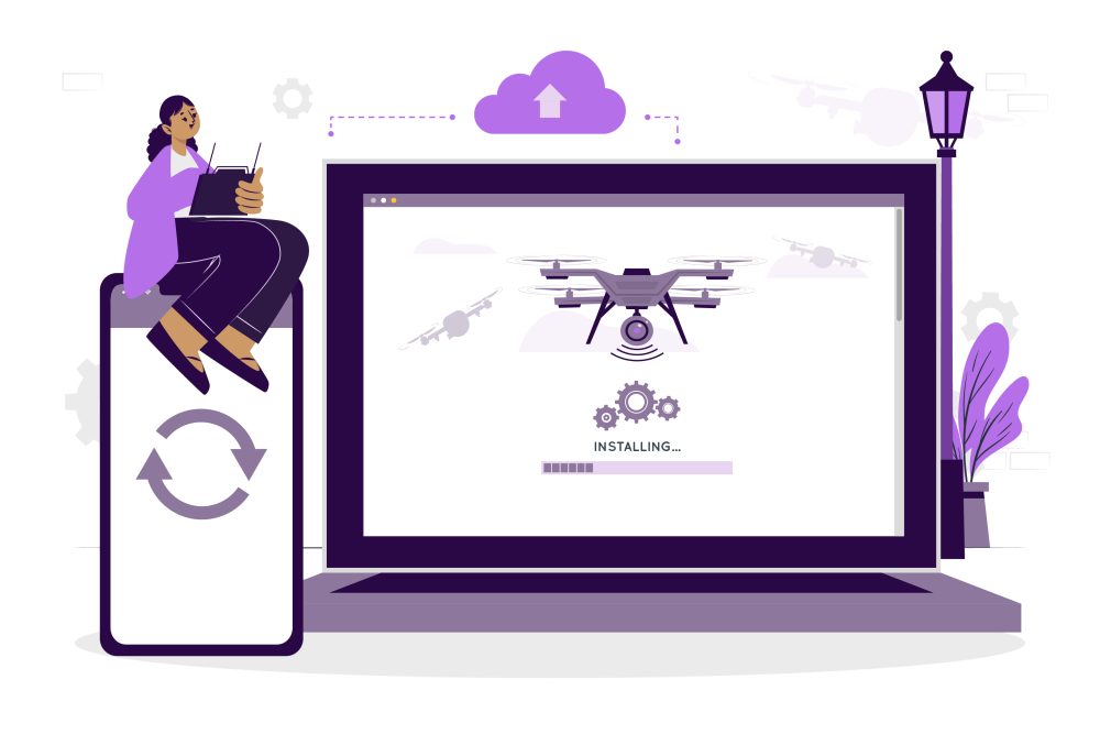 DJI Fly app main camera interface on a smartphone