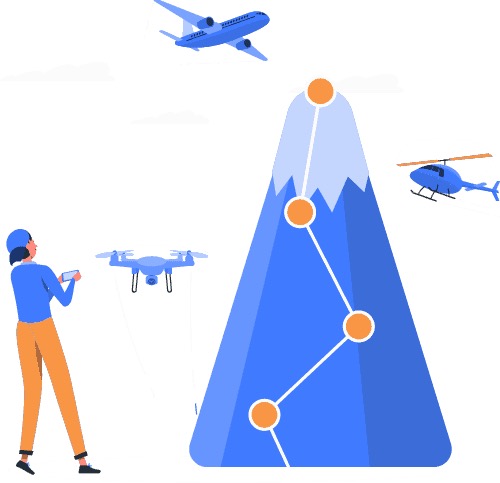 Diagram showing controlled and uncontrolled airspace levels for drone pilots