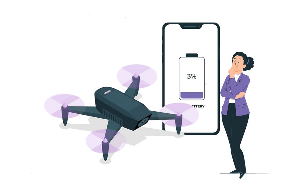 DJI drone battery being charged in a multi-battery hub