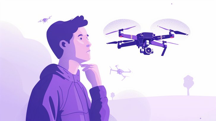 Drone safety warning sign near a public gathering area