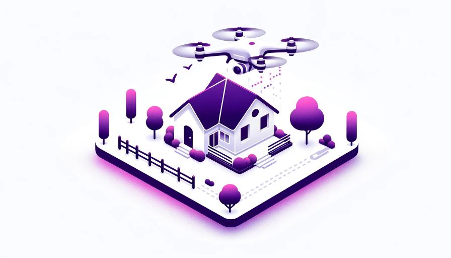 Drone flying over private residential property