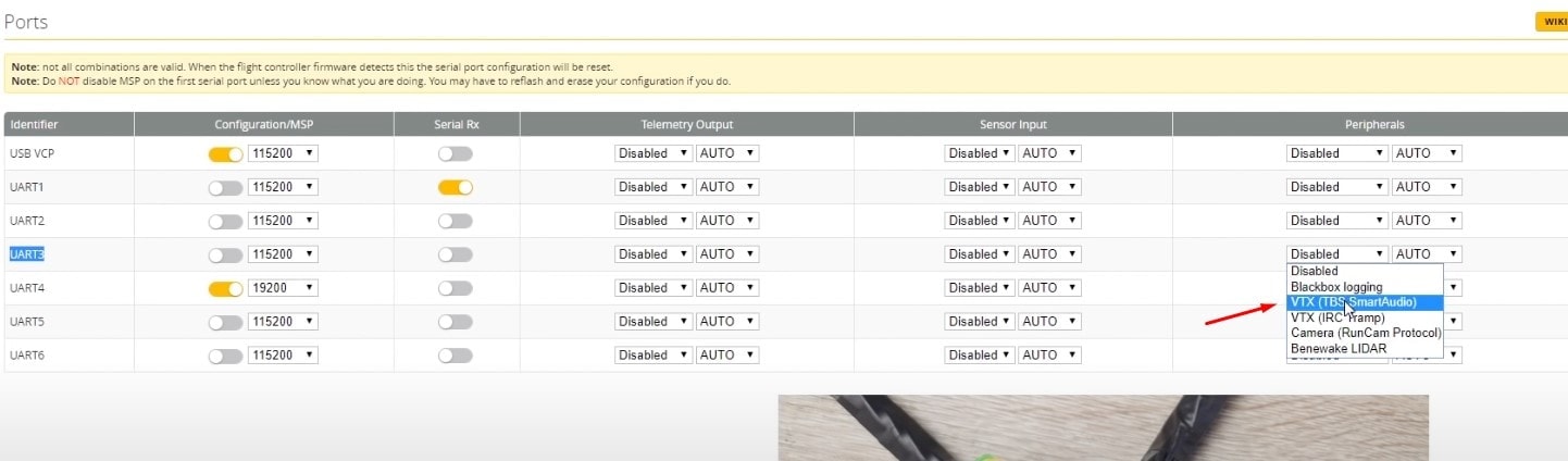 DJI FPV drone showing smart audio system and onboard microphone