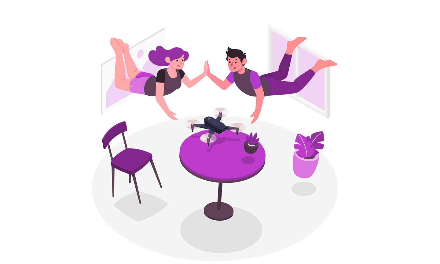 Drone in free-fall demonstrating gravity mode activation from altitude