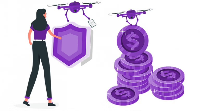 Drone insurance cost comparison showing recreational and commercial policy pricing