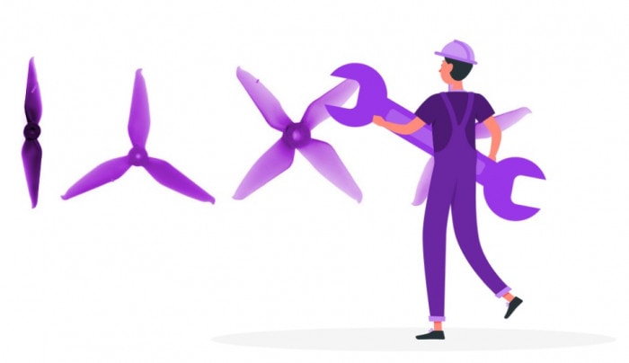 Damaged drone propeller causing wobbling and unstable flight