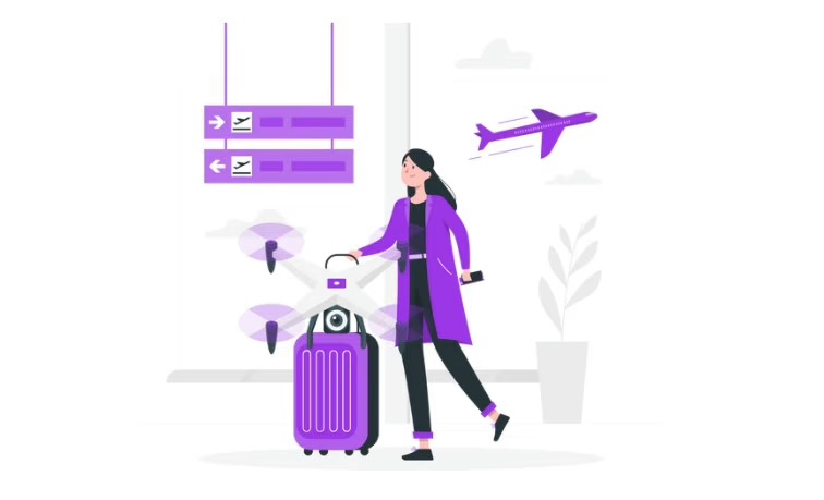 Drone packed for airline travel with TSA rules checklist