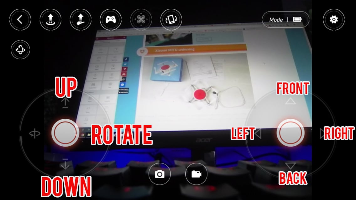 Pilot learning to fly a drone using a mobile app controller