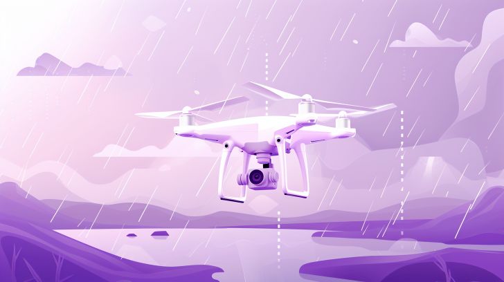 Consumer drone in a water environment illustrating waterproofing limitations